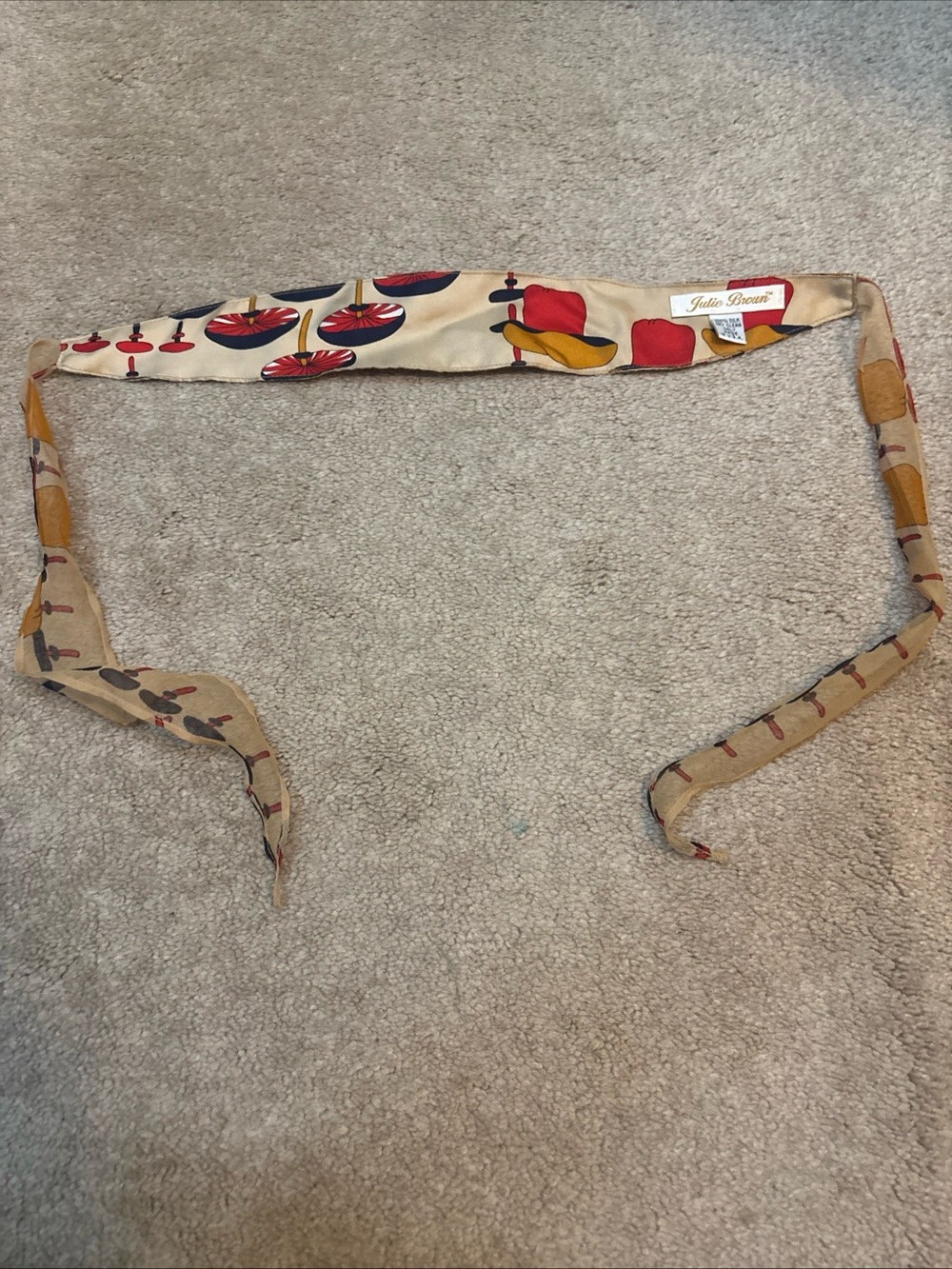 VTG JULIE Brown - Brown And Beige Women’s 100% Silk Mushroom Headband Rare